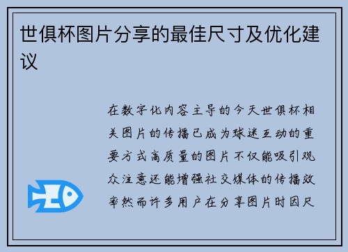 世俱杯图片分享的最佳尺寸及优化建议